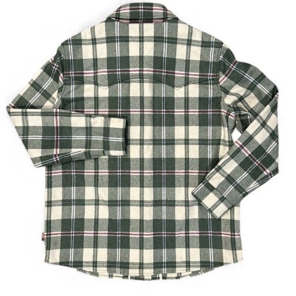 Woolrich Wool Flannel Shirt Overshirt Jacket Plaid Button Up Sz L Made USA NWT - Picture 2 of 12